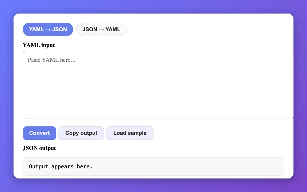 YAML ⇄ JSON 미리보기